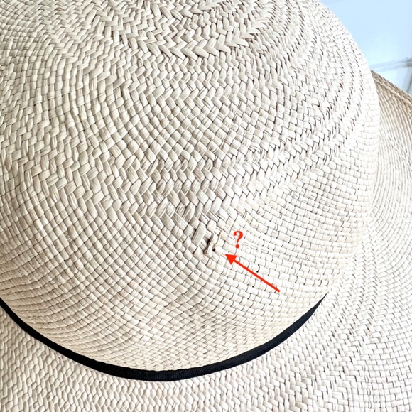 CUYANA Oversized Wide Brimmed Straw Hat in Natural with Black Band - 59 main image 6
